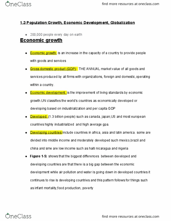 ES101 Lecture 3: 1.3 Population Growth, Economic Development, Globalization thumbnail