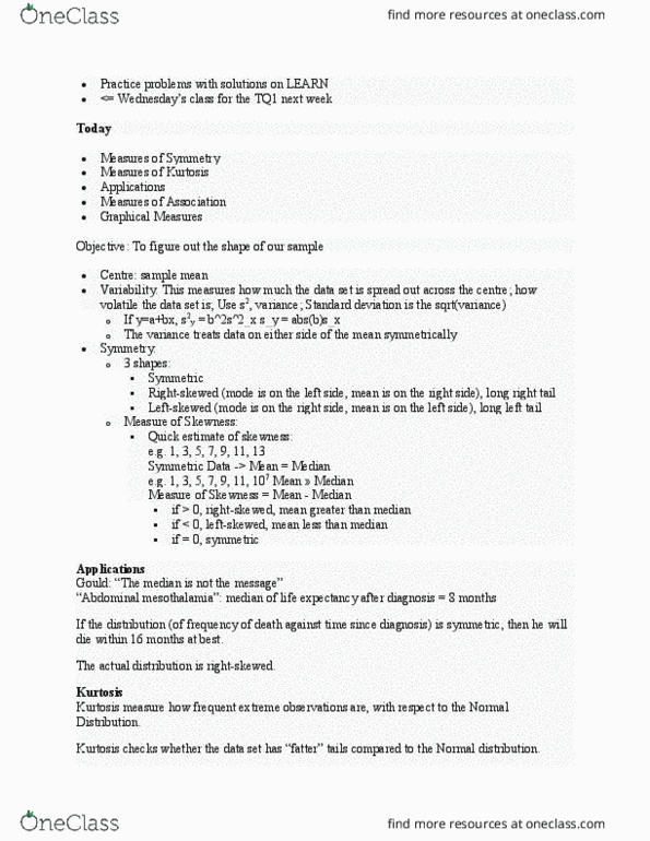 STAT231 Lecture Notes - Lecture 3: Relative Risk, Normal Distribution, If And Only If thumbnail