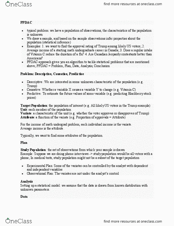 STAT231 Lecture Notes - Lecture 5: Statistical Model, Causative, Maximum Likelihood Estimation thumbnail