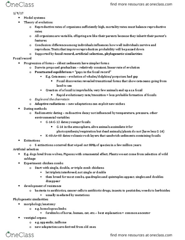 BSCI 1511 Lecture Notes - Lecture 1: Acrosome Reaction, Mutation, Prophase thumbnail