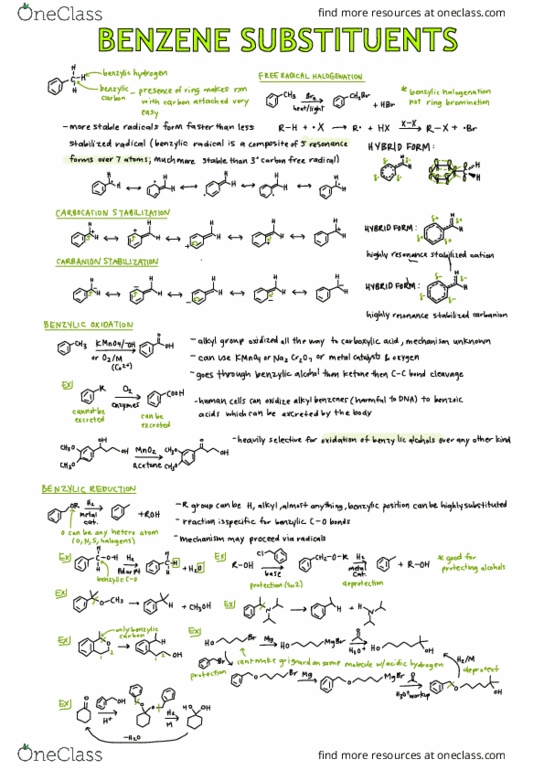 CHEM 140C Chapter 23: CHEM 40C Benzene Substituents thumbnail