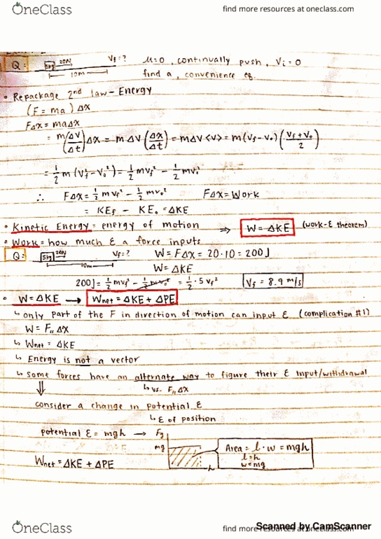 PHYS 141 Lecture 8: Work and Energy thumbnail