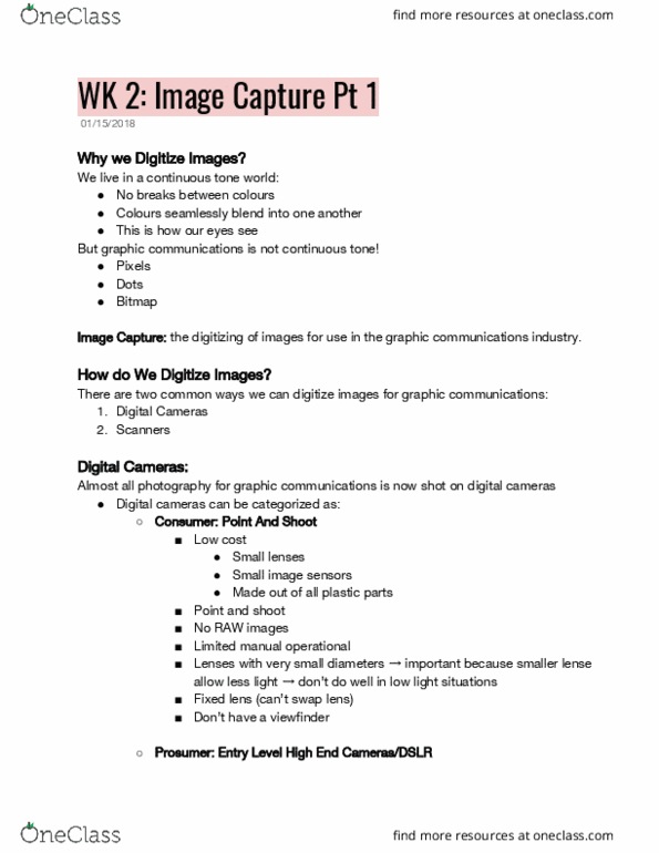 GCM 111 Lecture Notes - Lecture 1: Digital Photography, Photo Manipulation, Grayscale thumbnail