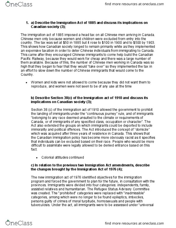 SOSC 1375 Lecture Notes - Lecture 7: Africville, Islamophobia, Al-Qaeda thumbnail