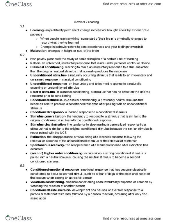 01:830:101 Chapter Notes - Chapter 5: Behavior Modification, Observational Learning, Biofeedback thumbnail