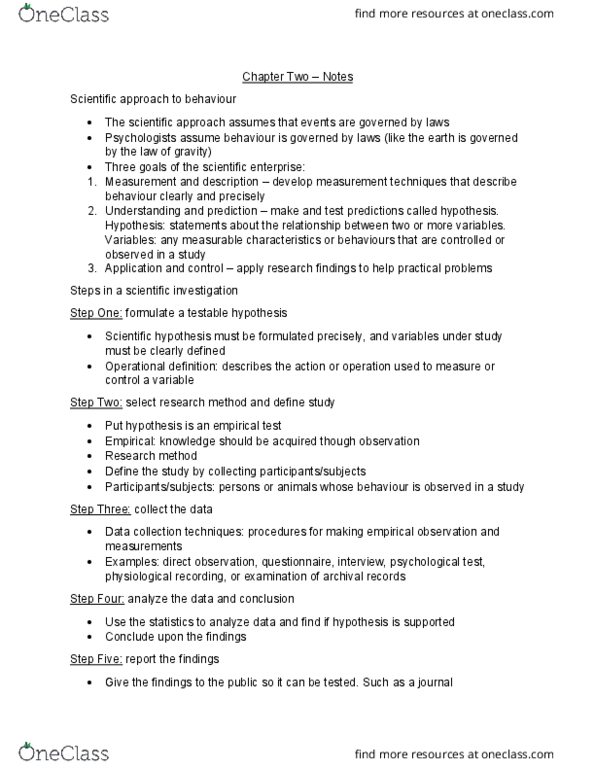 psy290 Chapter Notes - Chapter 2: Statistical Inference, Naturalistic Observation, Sampling Bias thumbnail