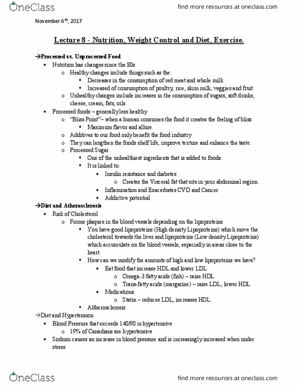 PSYC 2301 Lecture Notes - Lecture 8: Lateral Hypothalamus, Heredity, Skimmed Milk thumbnail