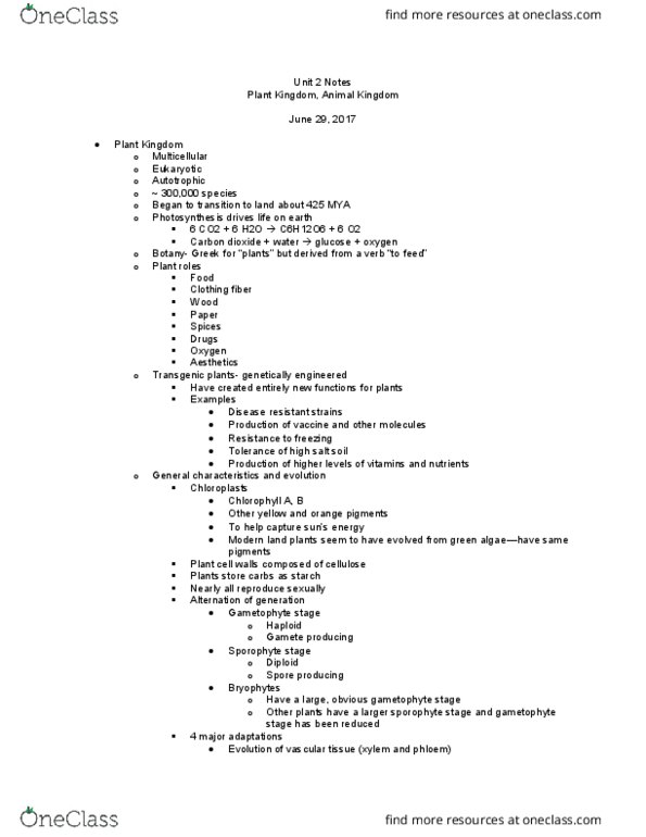 BIOL 102 Lecture Notes - Lecture 2: Trichinella, Intestinal Parasite Infection, Taenia Solium thumbnail