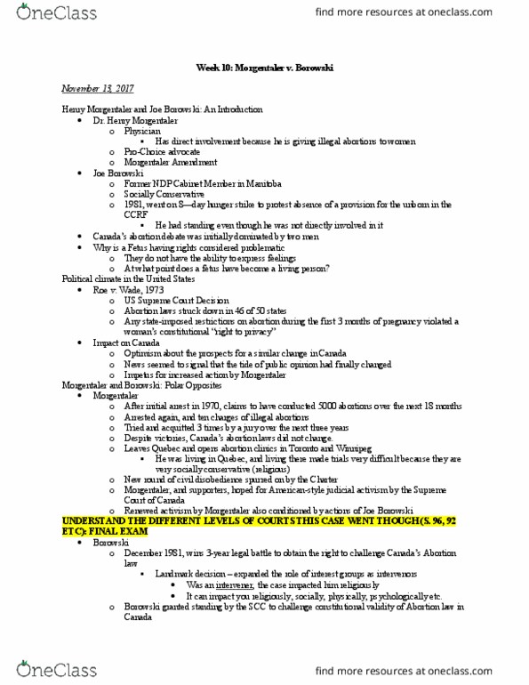 POLS 3130 Lecture Notes - Lecture 30: John Diefenbaker, Rob Anders, List Of Civilisations In The Culture Series thumbnail