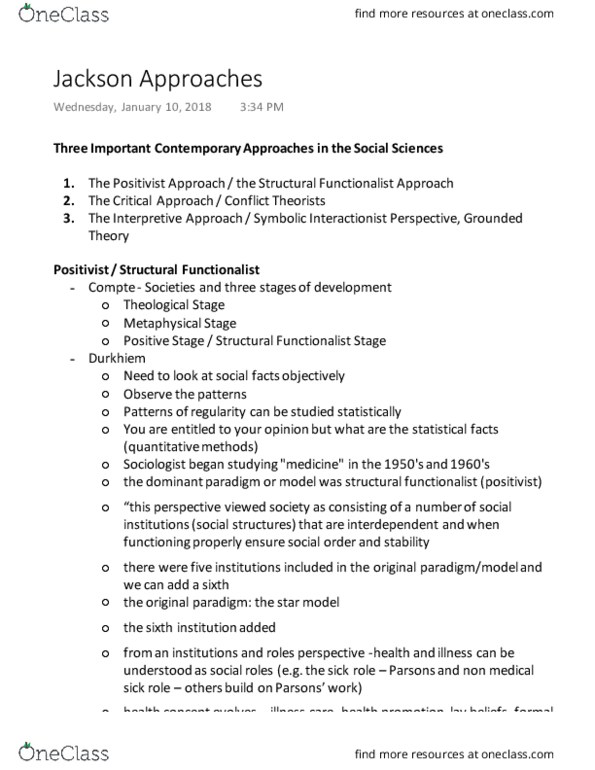 HLTHAGE 1AA3 Lecture Notes - Lecture 4: Social Fact, Health Promotion, Sick Role thumbnail