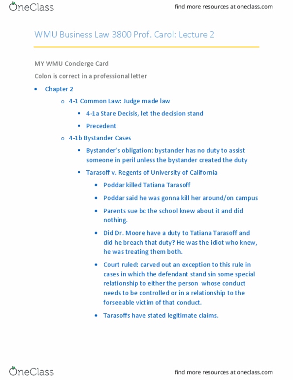 LAW 3800 Lecture Notes - Lecture 2: Wield, Precedent, Duke Energy thumbnail