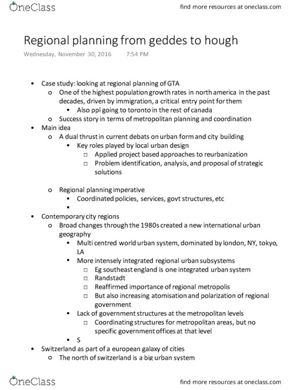 CIVE 433 Lecture Notes - Lecture 11: Social Capital, Alexander Tzonis, Regional Planning thumbnail