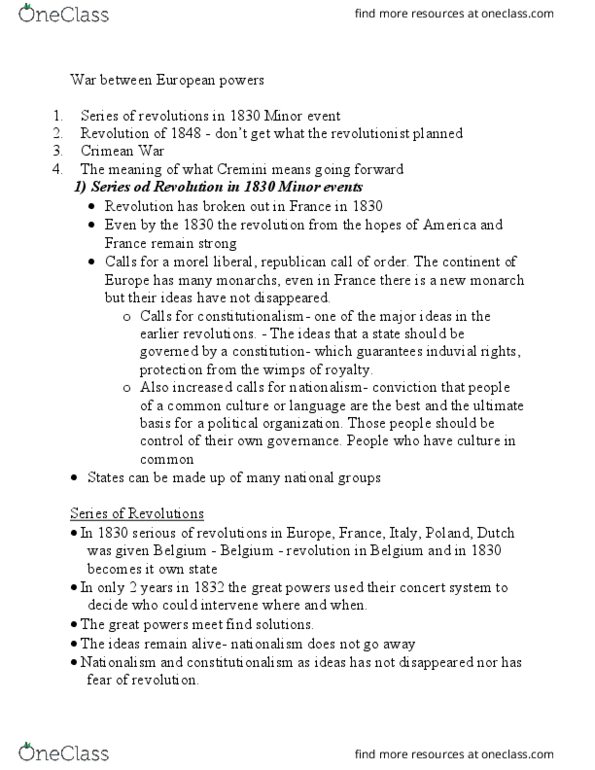 HIS103Y1 Lecture Notes - Lecture 11: Crimean War, Choke Point, Holy Alliance thumbnail