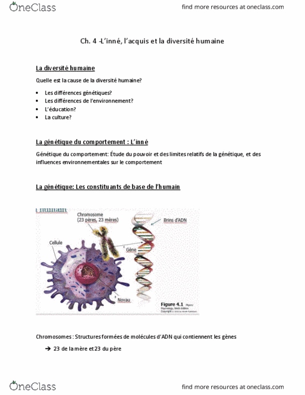 PSY 1502 Lecture Notes - Lecture 2: Mutation, Chromosome, State Agency For National Security thumbnail