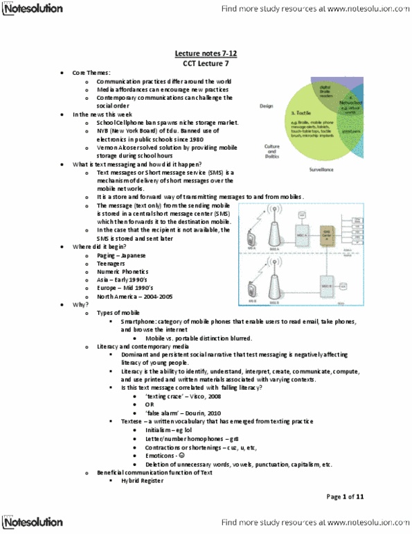 CCT109H5 Lecture Notes - Mobile Phone, Text Messaging, Ipad thumbnail