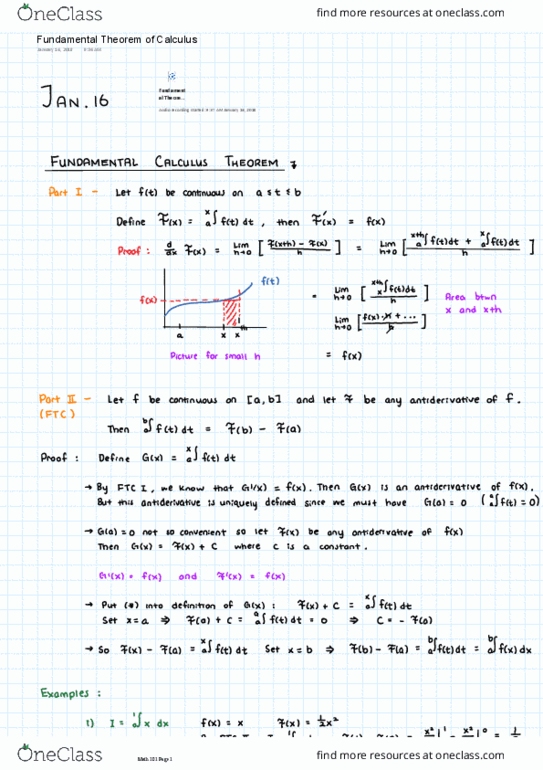 MATH 101 Lecture 4: Fundamental Theorem of Calculus thumbnail
