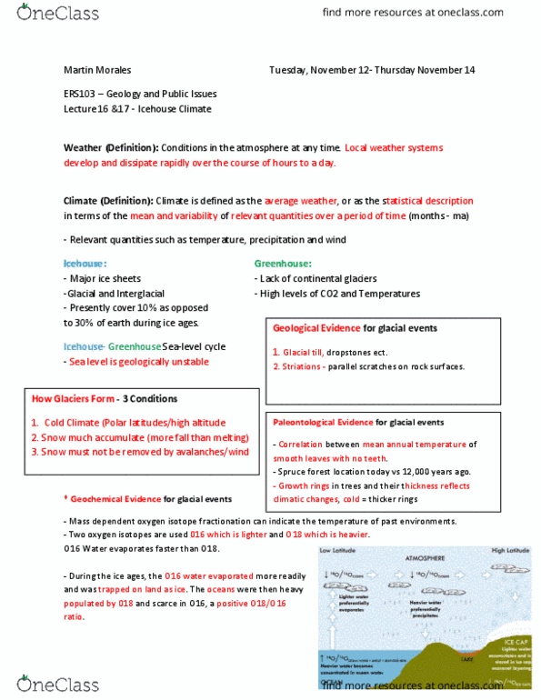 ERS103H5 Lecture Notes - Lecture 16: Dendrochronology, Carboniferous, Transpiration thumbnail