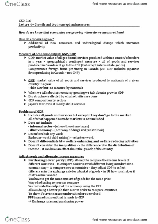 GEOG 216 Lecture Notes - Lecture 4: Gross National Happiness, Purchasing Power Parity, Parenting thumbnail