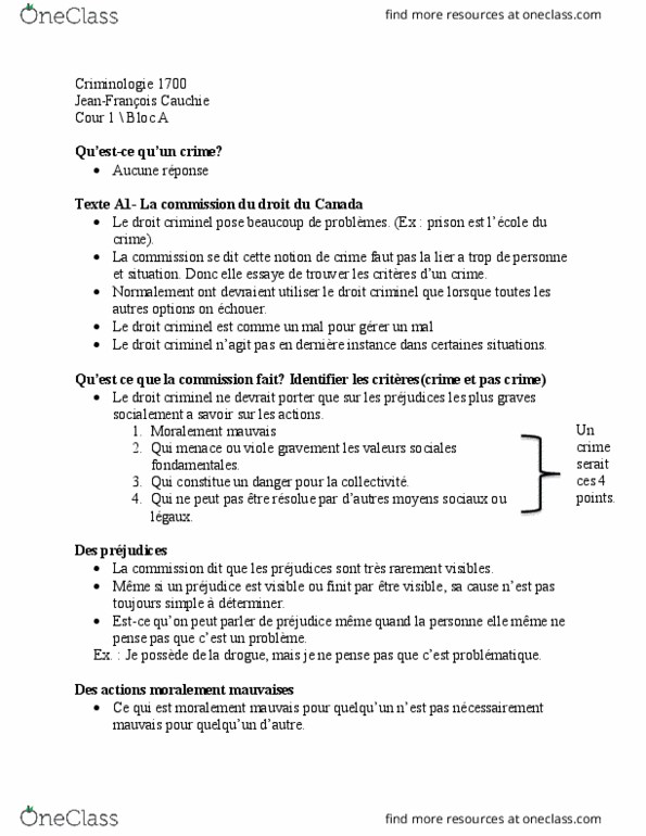 CRM 1700 Lecture Notes - Lecture 1: Le Droit, La Une, Dune thumbnail