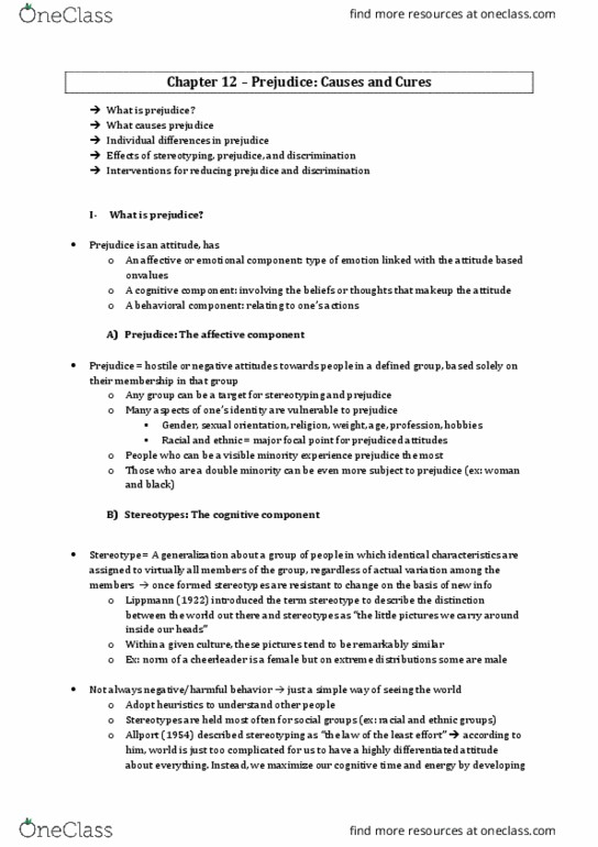 PSYC 325 Lecture Notes - Lecture 17: Gender Role, Social Dominance Orientation, Clain thumbnail