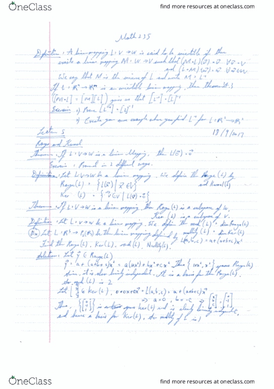 MATH235 Lecture 5: MATH235 Lecture Notes 5 thumbnail