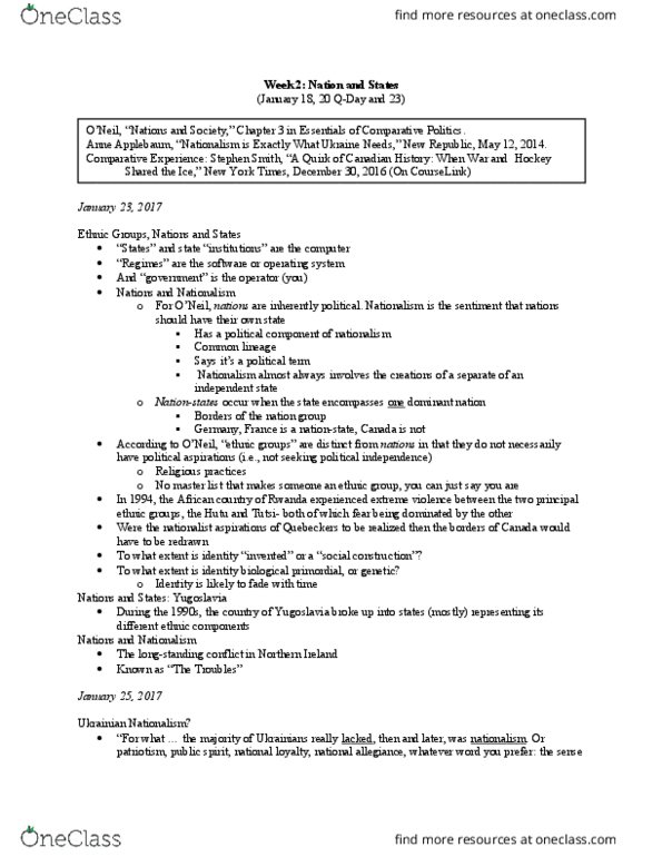 POLS 2100 Lecture Notes - Lecture 1: Anne Applebaum, Hutu, Tutsi thumbnail
