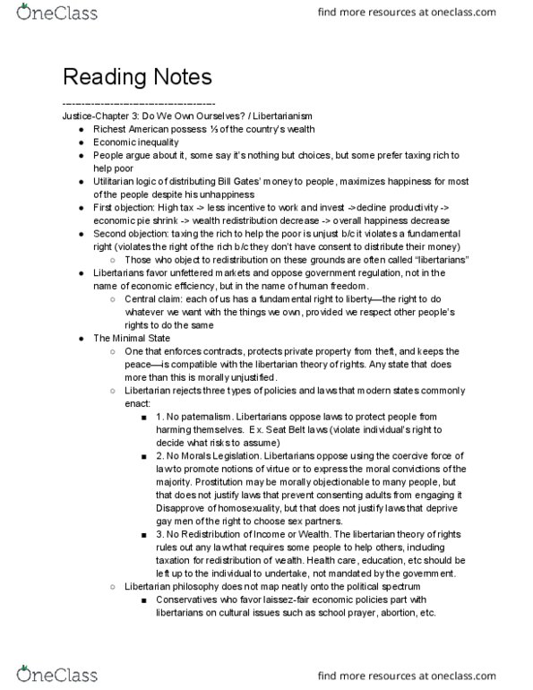 CRM/LAW C10 Lecture Notes - Lecture 2: Robert Nozick, Distributive Justice, School Prayer thumbnail