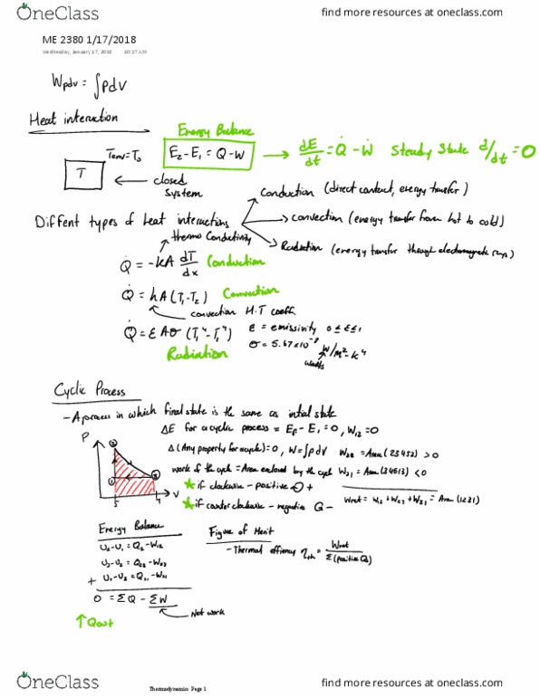 ME 2380 Lecture Notes - Lecture 4: Thermodynamics thumbnail