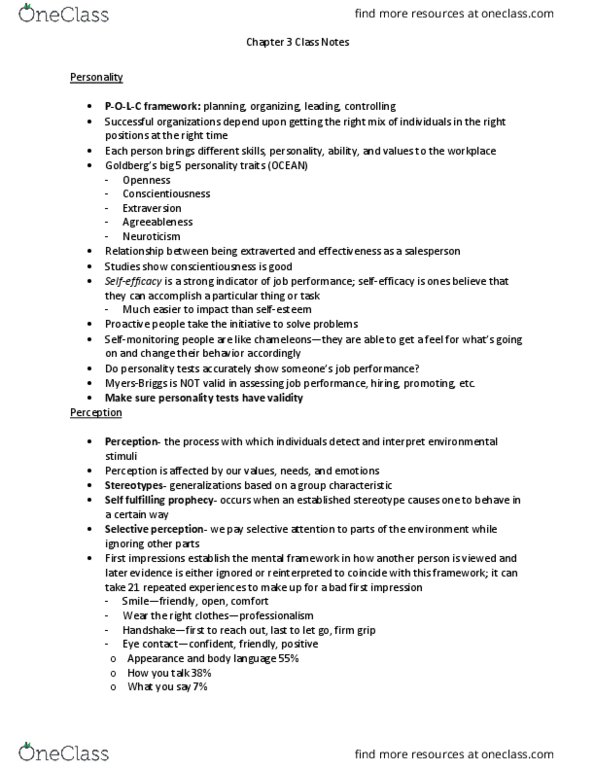 MAN 3025 Lecture Notes - Lecture 2: Organizational Commitment, Organizational Justice, Job Satisfaction thumbnail