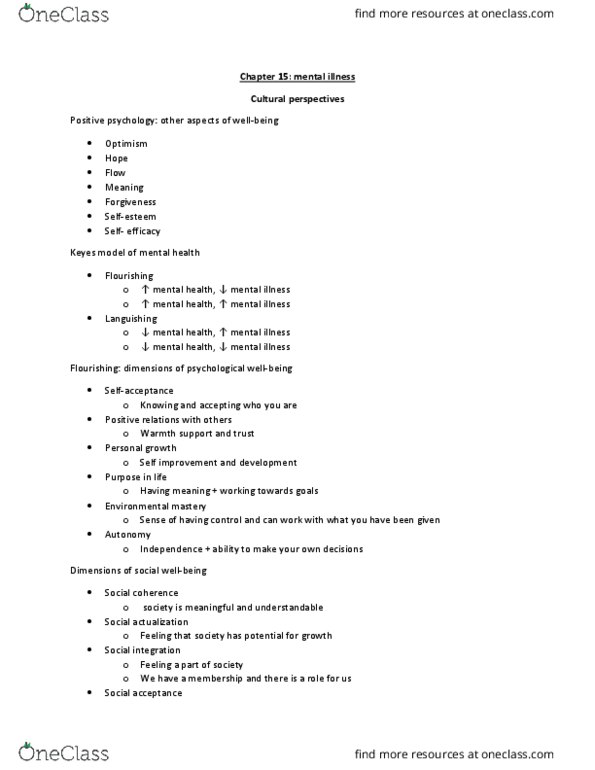 PSYC 2510 Lecture Notes - Lecture 15: Social Integration, Positive Psychology, Personal Development thumbnail