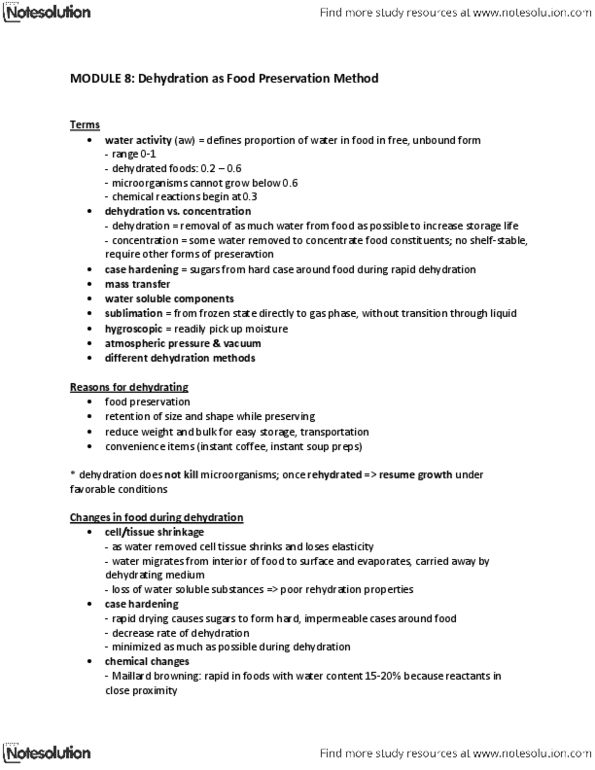 FNH 200 Chapter Notes -Maillard Reaction, Case-Hardening, Instant Soup thumbnail