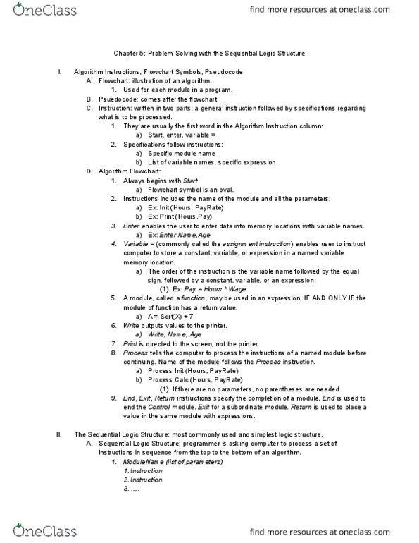 IFT 194 Chapter Notes - Chapter 5: Instruction Set, Data Dictionary thumbnail