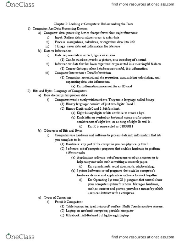 IFT 100 Chapter Notes - Chapter 2: Chrome Os, Portable Computer, Laptop thumbnail