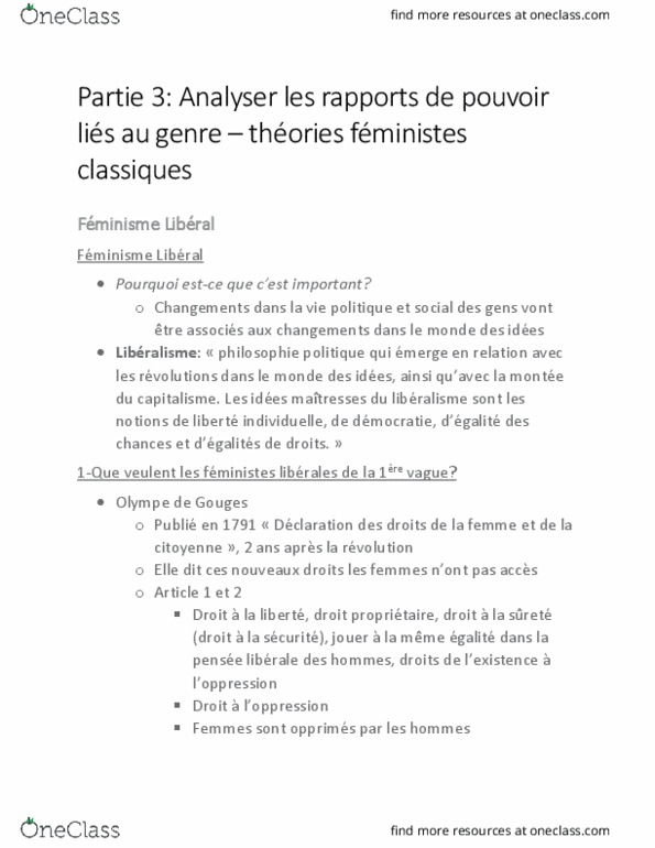 FEM 1500 Lecture Notes - Lecture 11: Olympe De Gouges, La Citoyenne, Le Droit thumbnail