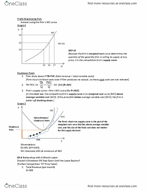 ECO100Y1 Lecture Notes - Lecture 8: Average Variable Cost, Sunk Costs, Fixed Cost thumbnail