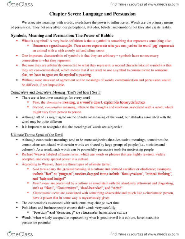 PSYC 3170 Chapter Notes -Elaboration Likelihood Model, Doublespeak, Name–Letter Effect thumbnail