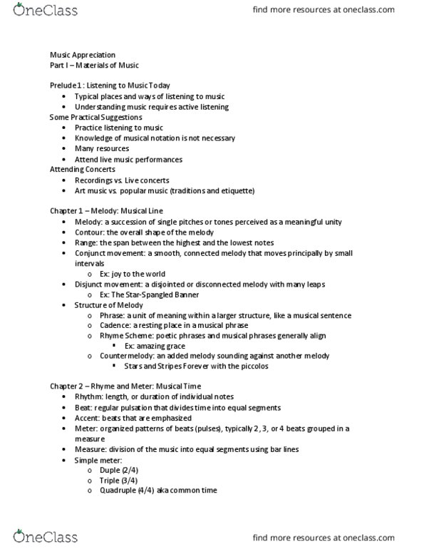 MUSI 2730 Lecture Notes - Lecture 2: Counter-Melody, Time Signature, Duple Coachbuilders thumbnail