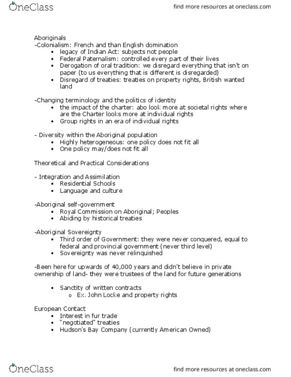 POLS 2300 Lecture Notes - Lecture 4: Third Order, Individual And Group Rights, Derogation thumbnail