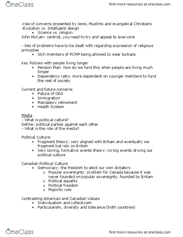 POLS 2300 Lecture Notes - Lecture 7: Mandatory Retirement, Dependency Ratio, Intelligent Design thumbnail