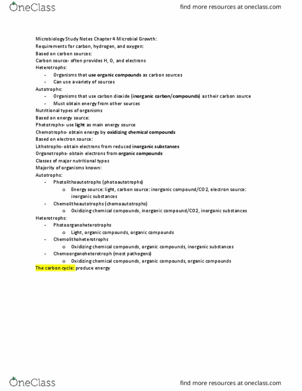 BLG 151 Lecture Notes - Lecture 4: Nitrogen Fixation, Nitrogen Cycle, Carbon Cycle thumbnail