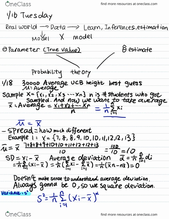 STAT 88 Lecture Notes - Lecture 1: Standard Deviation thumbnail