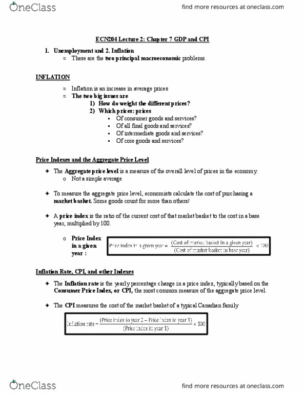 ECN 204 Lecture Notes - Lecture 2: Price Level, Market Basket, Disposable And Discretionary Income thumbnail