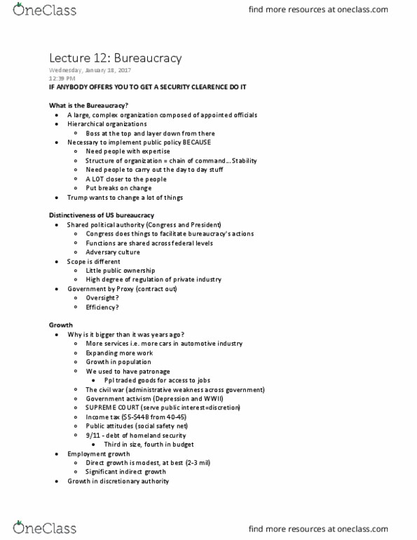 Political Science 2244E Lecture Notes - Lecture 12: Income Tax, Safety Culture, Divided Government thumbnail