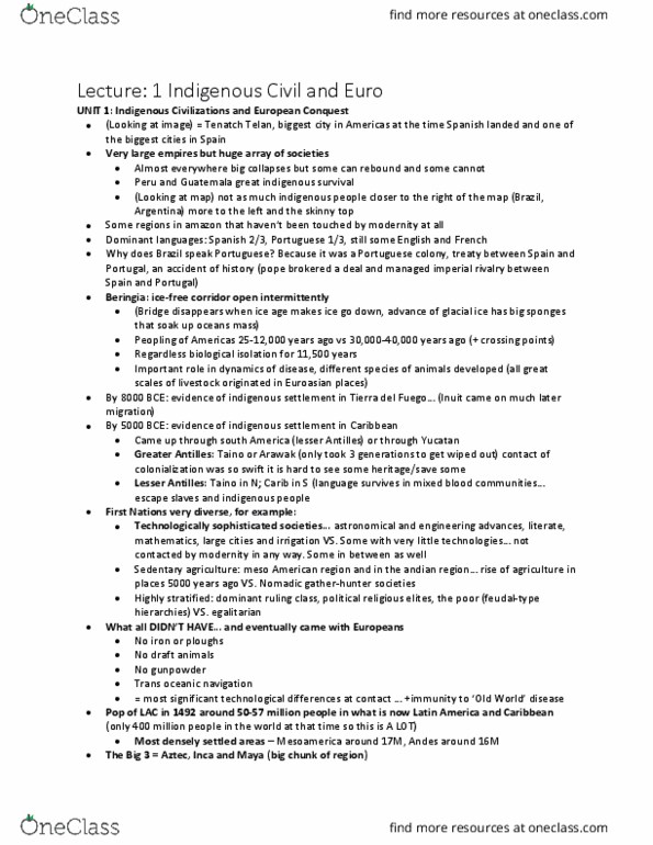 Geography 2020A/B Lecture Notes - Lecture 1: Greater Antilles, Beringia, Unit thumbnail