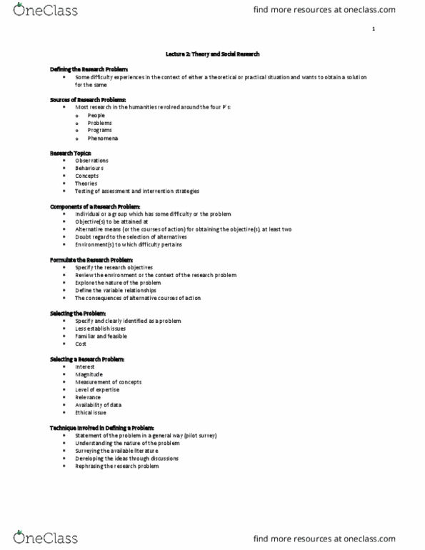 HLTHAGE 2A03 Lecture Notes - Lecture 2: Design Of Experiments, Grounded Theory, Nomothetic thumbnail