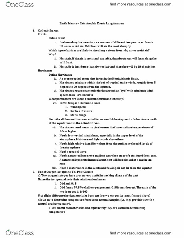 Earth Sciences 2240F/G Lecture Notes - Lecture 1: Saffir–Simpson Scale, Wind Shear, Geothermobarometry thumbnail