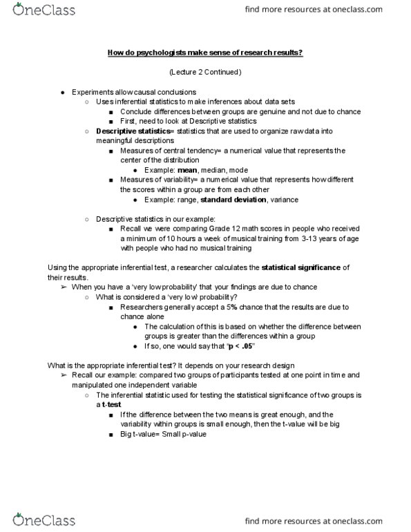 PS102 Lecture Notes - Lecture 3: Statistical Inference, Descriptive Statistics, Developmental Psychology thumbnail