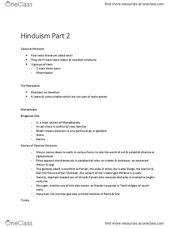 HUMA 1860 Lecture Notes - Lecture 1: Kartikeya, Dharma, Dvapara Yuga thumbnail