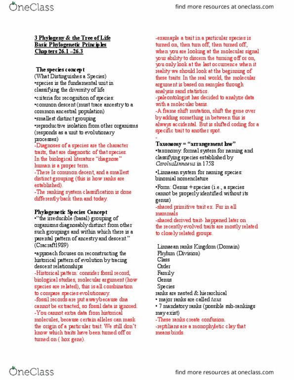 BIO153H5 Lecture Notes - Lecture 3: Frameshift Mutation, Linnaean Taxonomy, Binomial Nomenclature thumbnail