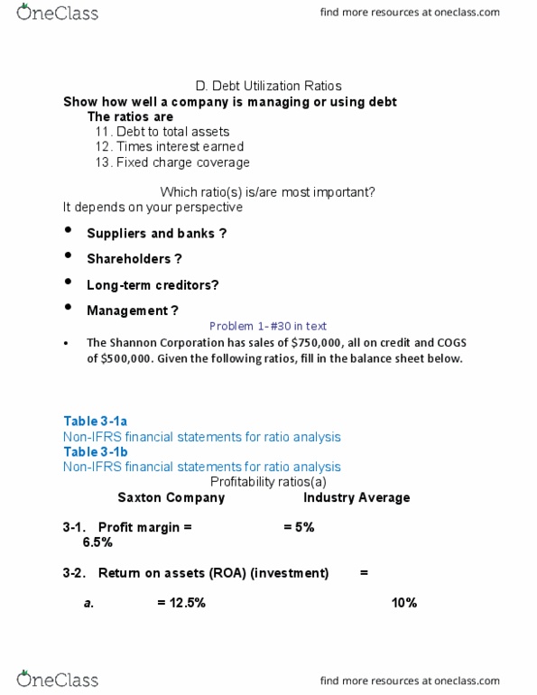 Business Administration - Accounting & Financial Planning FIN401 Chapter Notes - Chapter 3: Profit Margin, Financial Statement thumbnail